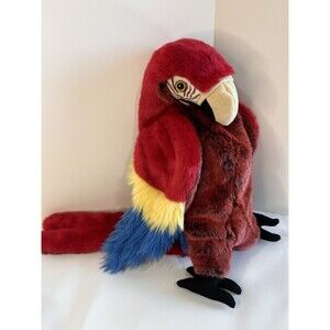 Folkmanis Hand Puppet Scarlet Macaw Parrot Full Body Plush Toy Excellent